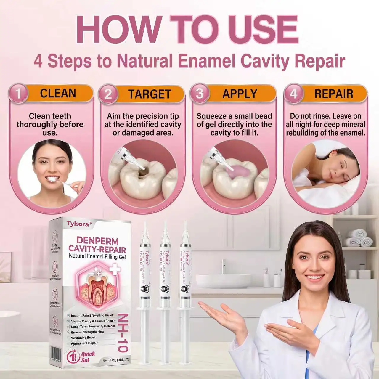 Tylsora® DenPerm Cavity-Repair Natural Enamel Filling Gel